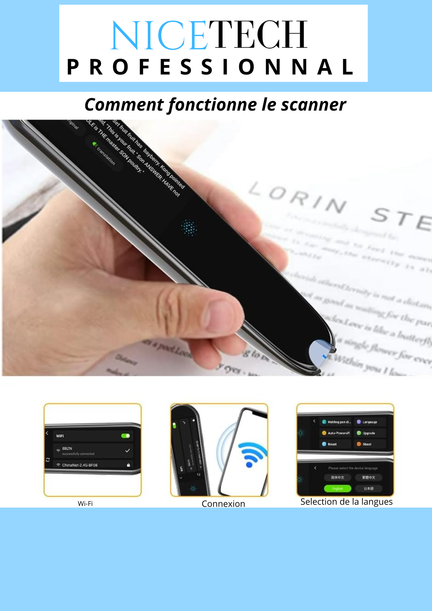 Stylo Scanner et traducteur Intelligent