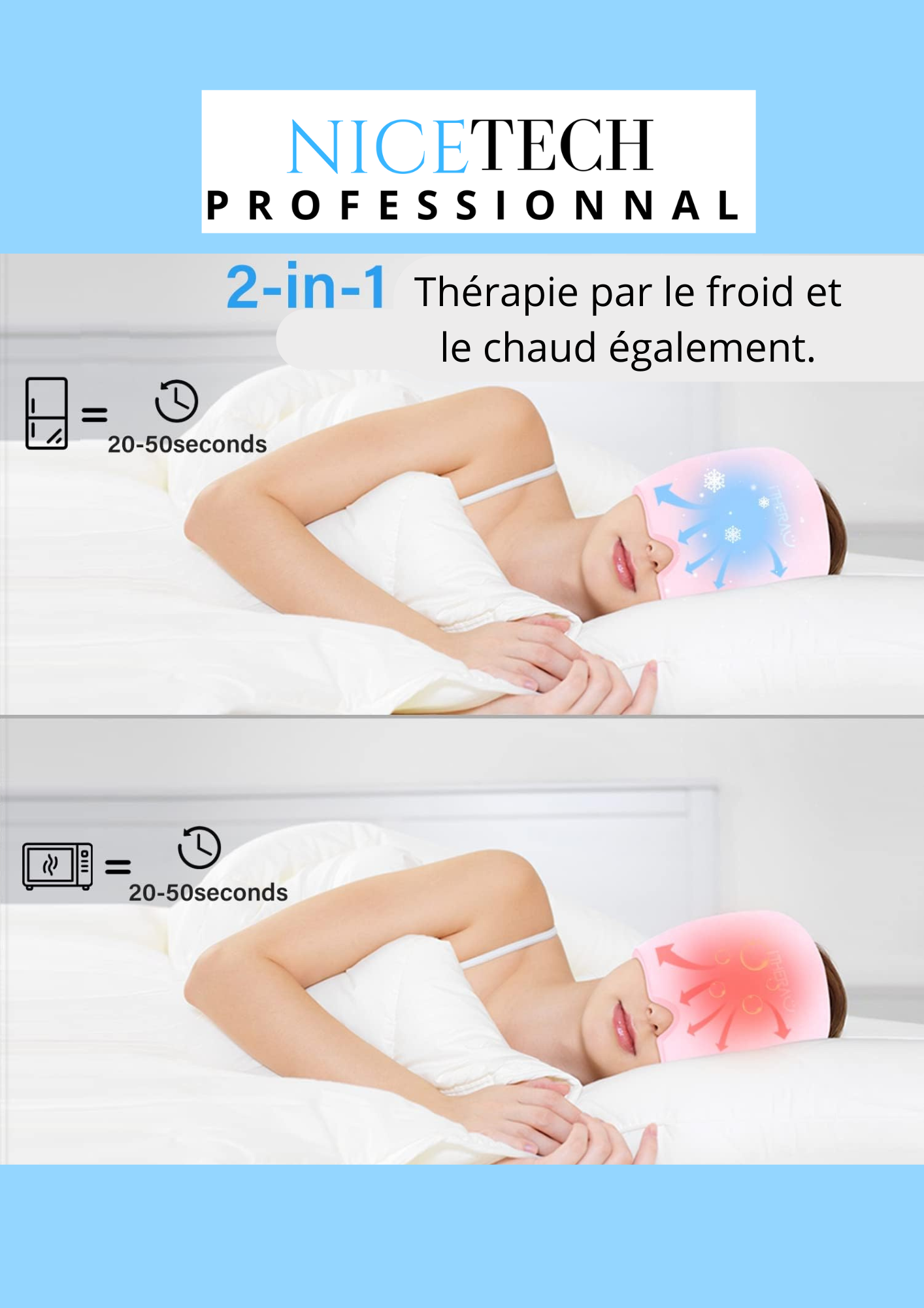 Chapeau Anti-Migraine 2 en 1 thérapies par le froid et le chaud