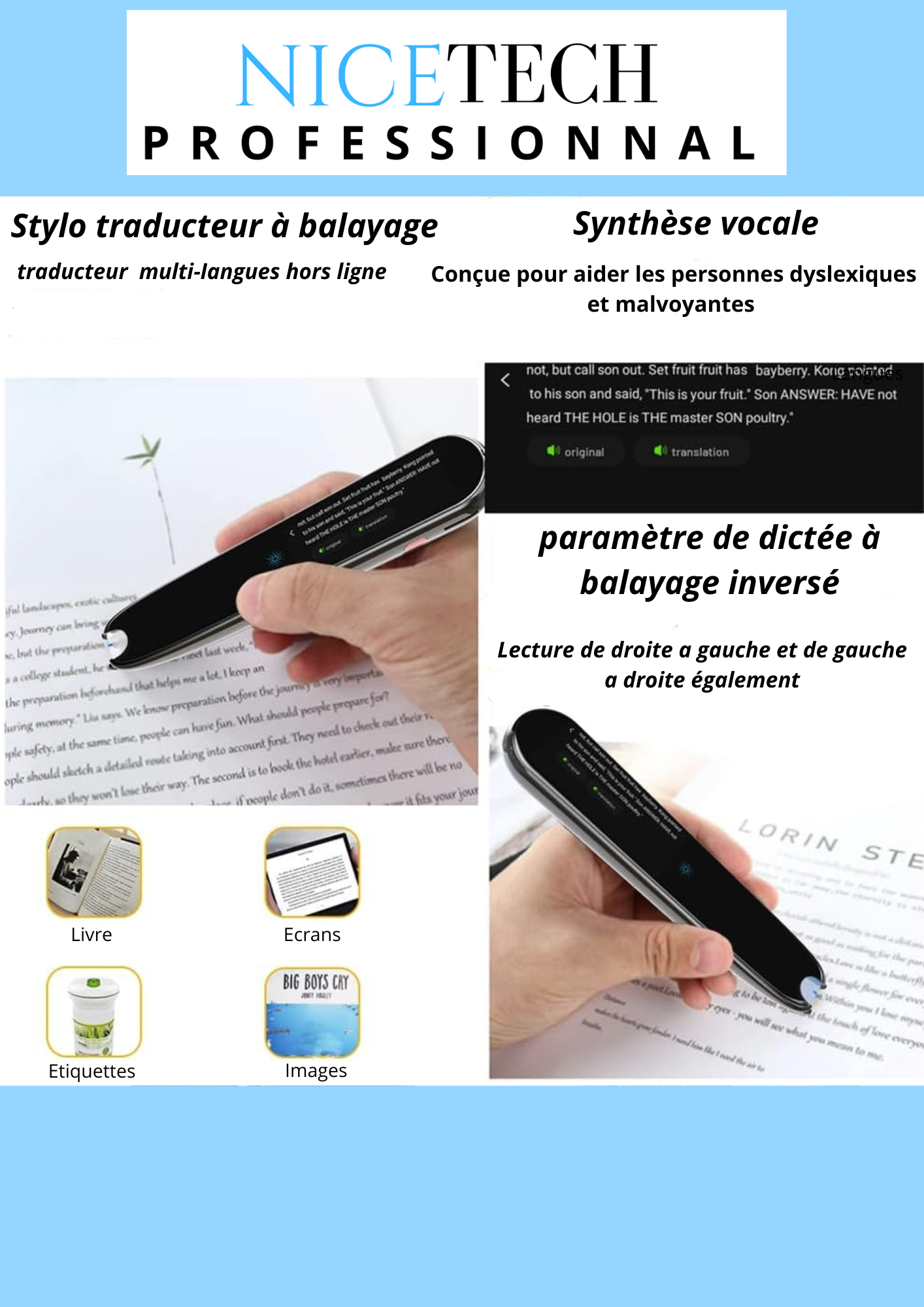 Stylo Scanner et traducteur Intelligent